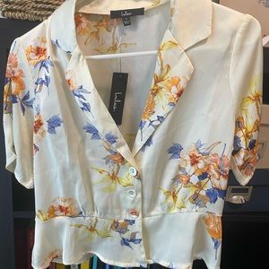 Brand New floral crop top, silk